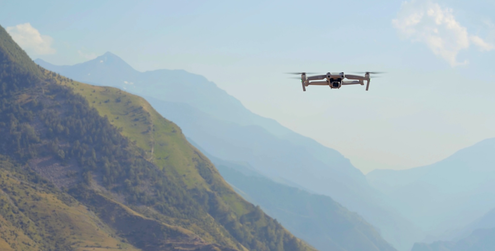 A drone at sunrise, demonstrating the need for high power density batteries.